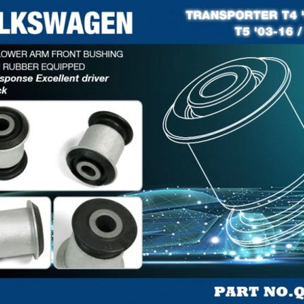 VOLKSWAGEN T4 T5 T6 FRONT LOWER ARM FRONT BUSHING (HARDEN RUBBER) 2PCS SET - Car Enhancements UK