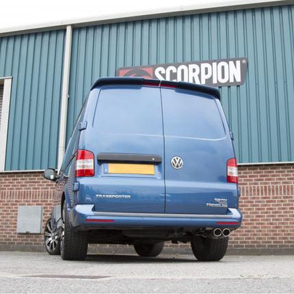 Scorpion Exhausts Volkswagen Transporter  T5 2.5TDi (03-09) / T5 2.0 (10-15) / T5 & T6 2.0 BiTDi (15-ON) SWB/LWD 2WD Non-resonated cat/DPF-back system - Car Enhancements UK