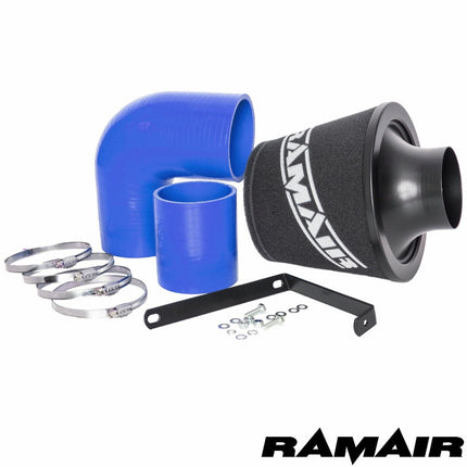 SR-232-BL - Ramair Cone Air Filter Intake Induction Kit Black Silicone for VW Golf mk5 R32 3.2 V6 - Car Enhancements UK