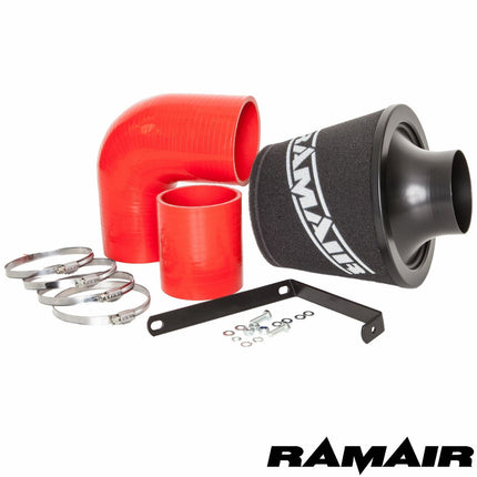 SR-232-RD - Ramair Cone Air Filter Intake Induction Kit Black Silicone for VW Golf mk5 R32 3.2 V6 - Car Enhancements UK
