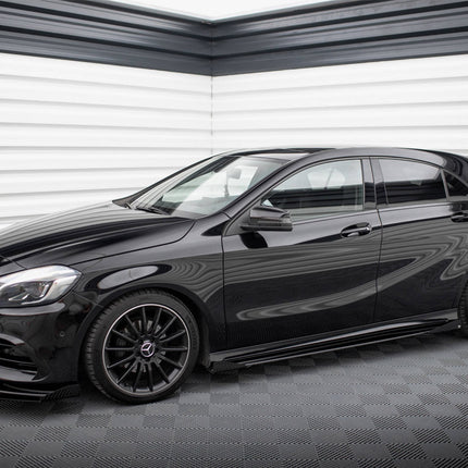 STREET PRO SIDE SKIRTS DIFFUSERS + FLAPS MERCEDES-BENZ A AMG-LINE W176 FACELIFT - Car Enhancements UK