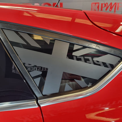 MK3 & 3.5 Focus Union Jack Rear Window Flag Decal Set (Pair) - Car Enhancements UK