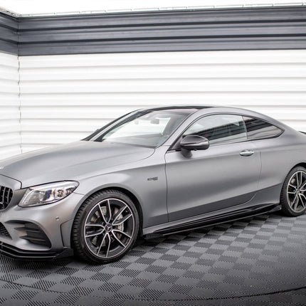 STREET PRO SIDE SKIRTS DIFFUSERS + FLAPS MERCEDES-AMG C43 COUPE C205 FACELIFT - Car Enhancements UK