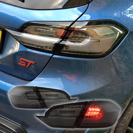 Ford Fiesta Mk8 2017-2024 - Upgrade LED Light Bar Smoked Lens Rear Tail Lights Pair | Car Enhancements UK