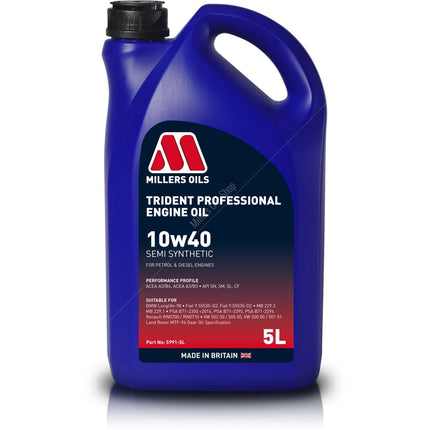 Millers Oil Trident Professional 10w40 Engine Oil - Car Enhancements UK