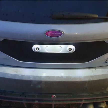 Fiesta Mk8 Extended Rear Licence Plate vinyl Decal - Car Enhancements UK