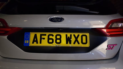 Fiesta Mk8 Rear Number Plate vinyl Decal - Car Enhancements UK