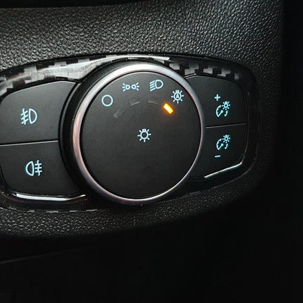 Headlight Control Panel Carbon Fibre Vinyl Gel Cover - Car Enhancements UK