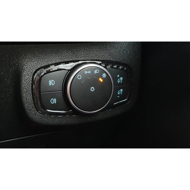 Headlight Control Panel Carbon Fibre Vinyl Gel Cover - Car Enhancements UK