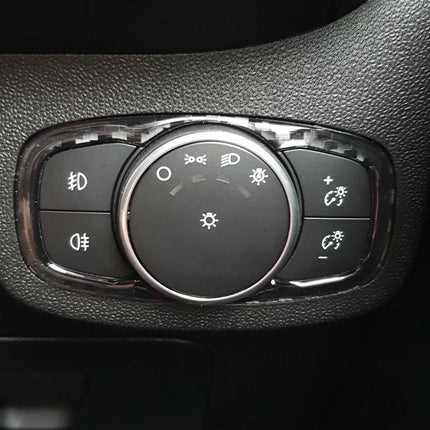 MK4 Focus & MK8 Fiesta Headlight Control Panel Carbon Fibre Vinyl Gel Cover - Car Enhancements UK