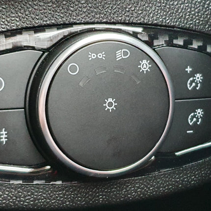 Headlight Control Panel Carbon Fibre Vinyl Gel Cover - Car Enhancements UK