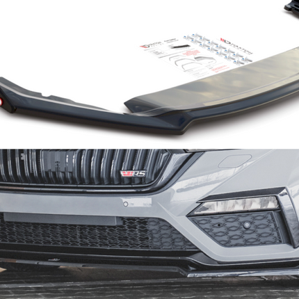 FRONT SPLITTER (+FLAPS) V2 SKODA OCTAVIA RS MK4 (2020-) - Car Enhancements UK