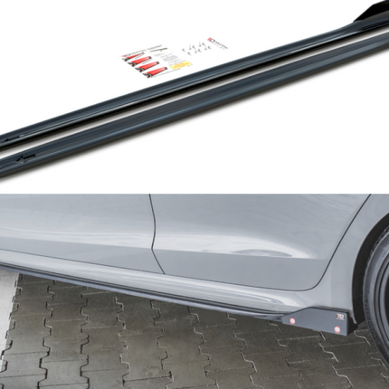 SIDE SKIRTS DIFFUSERS (+FLAPS) V2 SKODA OCTAVIA RS MK4 (2020-) - Car Enhancements UK