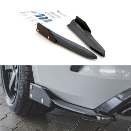 REAR SIDE SPLITTERS (+FLAPS) V2 SKODA OCTAVIA RS MK4 (2020-) - Car Enhancements UK