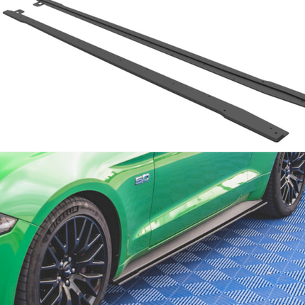 STREET PRO SIDE SKIRTS DIFFUSERS V.1 FORD MUSTANG GT MK6 FACELIFT (2017-) - Car Enhancements UK