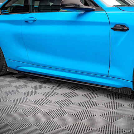 STREET PRO SIDE SKIRTS DIFFUSERS (+FLAPS) BMW M2 F87 (2016-2020) - Car Enhancements UK