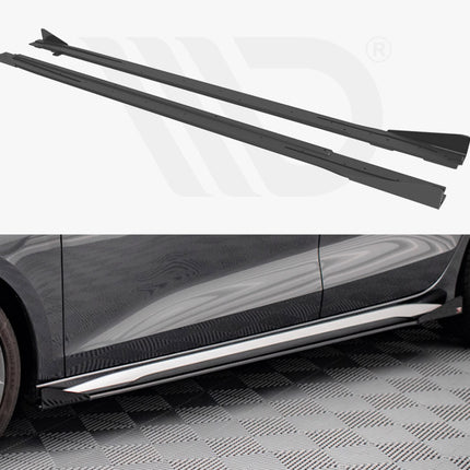 STREET PRO SIDE SKIRTS DIFFUSERS (+FLAPS) AUDI S3 / A3 S-LINE 8Y (2020-) - Car Enhancements UK