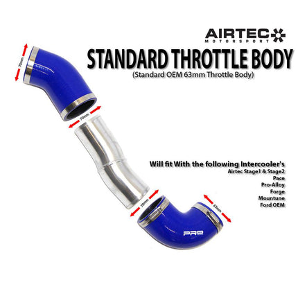 AIRTEC MOTORSPORT 70MM COLD SIDE BOOST PIPE FOR MK2 FOCUS RS - Car Enhancements UK