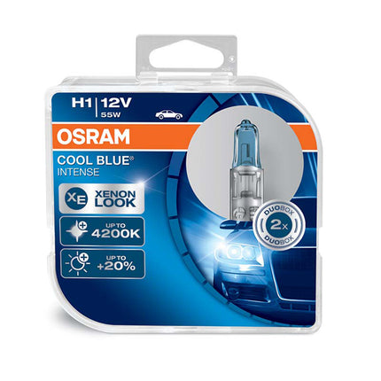Osram Cool Blue Intense H1 headlight bulb swith a Xenon look (2 bulbs) - Car Enhancements UK