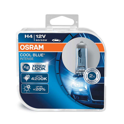 Osram Cool Blue Intense H4 headlight bulbs with a Xenon look (2 bulbs) - Car Enhancements UK