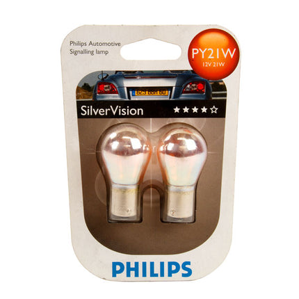 Philips Silver Vision 581 12V PY21W Amber Bulb - Twin Pack - Car Enhancements UK