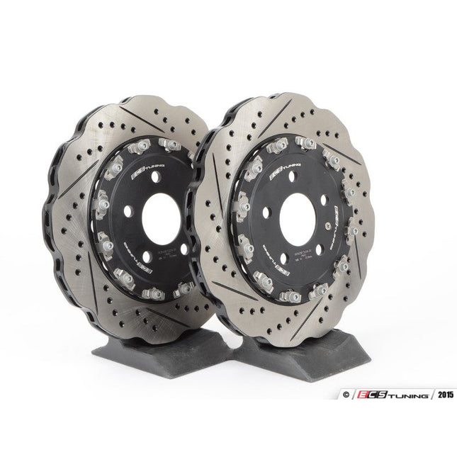Rear 2-Piece Tru-Float Wave Brake Rotors - Pair (330x22) - Car Enhancements UK