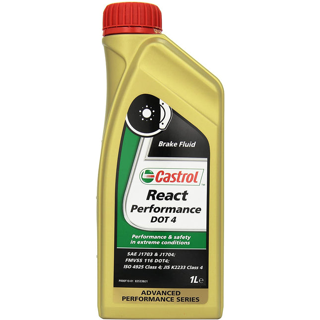 Castrol React Dot4 Performance Brake Fluid - 1ltr - Car Enhancements UK
