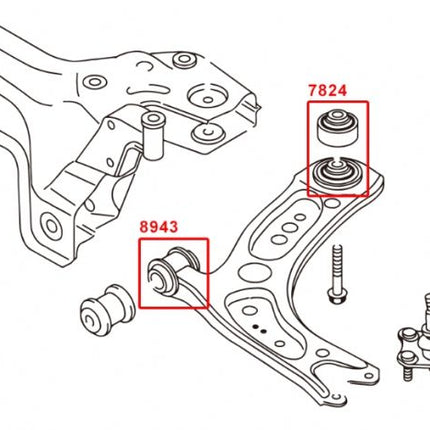 8943 MQB RONT LOWER ARM BUSHING PCS - Car Enhancements UK