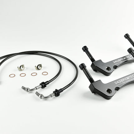 Front Caliper Carrier Kit - Allows Fitment of TTRS/RS3 4 Piston Brembo Calipers to OE 340 or 345mm Discs (AK0003)  (Audi TT 8S) - Car Enhancements UK