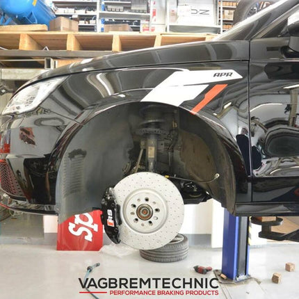 Front 1-Piece 330x28mm Disc & Caliper Carrier Kit - Allows Fitment of Porsche Boxster S Calipers (DI0011) (AUDI A1 8X 2014-Onwards) - Car Enhancements UK
