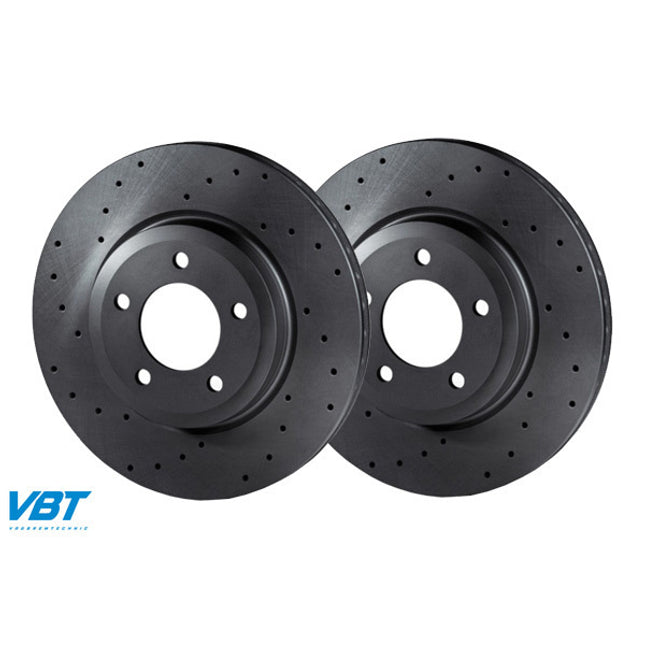 VBT Cross Drilled 278x25mm Front Brake Discs (5441259028D) (Ford Focus MK2) - Car Enhancements UK
