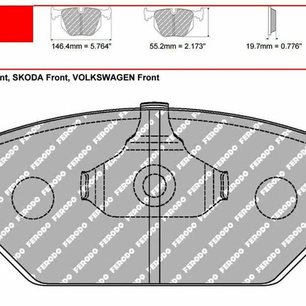 Ferodo DS2500 Front Brake Pad Set (FCP1094H) (VW UP) - Car Enhancements UK