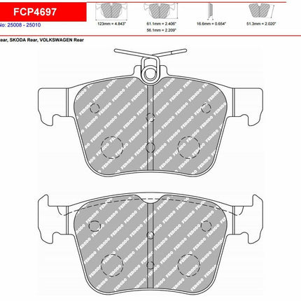 Ferodo Performance Brake Pads - MQB - CLICK FOR OPTIONS (GO7) (Audi A3 8V 2012 Onwards) - Car Enhancements UK