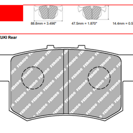 Ferodo DS2500 Rear Brake Pad Set - (FCP956H) (Honda Civic EP) - Car Enhancements UK