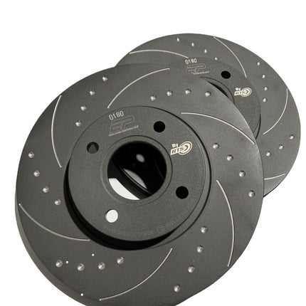 Enhanced Performance (By RTS) Brake Disc Upgrade - MK8 Fiesta ST - Drilled & Grooved - Car Enhancements UK