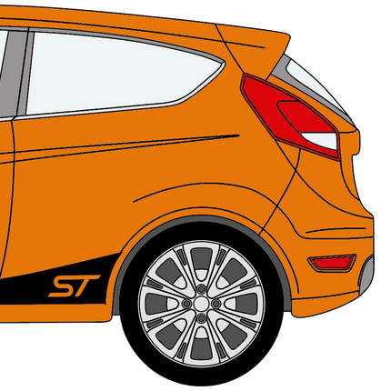 Mk7 & 7.5 Fiesta Lower Side Stripe Decal Set - Car Enhancements UK