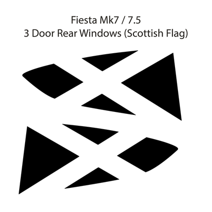 Mk7 / 7.5 Fiesta Scotland Flag Window Vinyl Decal Set - Car Enhancements UK