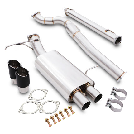 Ford Fiesta Mk7 ST180 1.6 Ecoboost 2013-2018 3" Stainless Catback Exhaust System With Carbon Tips - Car Enhancements UK