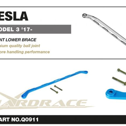 Hard Race - Q0911 TESLA MODEL 3 '17- FRONT LOWER BRACE - 1PCS/SET - Car Enhancements UK