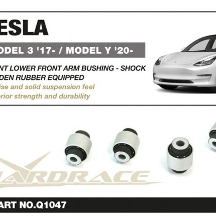 Hard Race - TESLA MODEL 3 17+ FRONT LOWER FRONT STRAIGHT ARM SHOCK BUSHING HARD RUBBER 2PCS - Car Enhancements UK