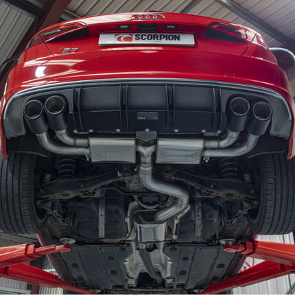 Audi  S3 2.0T 8V 3 Door & Sportback Resonated cat-back system with no valves and Carbon Fibre Ascari Tips - Car Enhancements UK