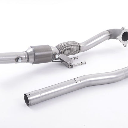Milltek Sport Volkswagen Scirocco R 2009 Cast Downpipe with Race Cat with 200 Cell Race Cat. For Fitment to Milltek Sport 2.75" cat-back systems only. Requires a Stage 2 ECU remap - Car Enhancements UK