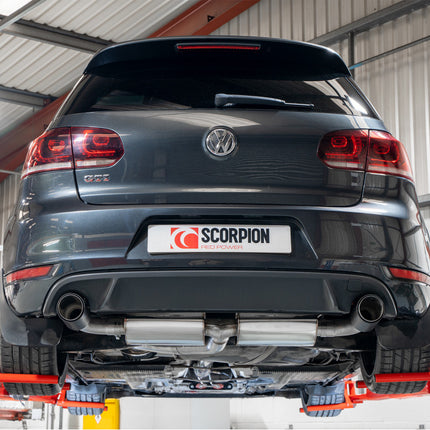 Volkswagen  Golf Mk6 Gti 2.0 Tsi Resonated cat-back system  and Carbon Fibre Ascari Tips - Car Enhancements UK