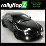 ALFA BRERA BLACK MUDFLAPS (rallyflapZ Logo White) - Car Enhancements UK