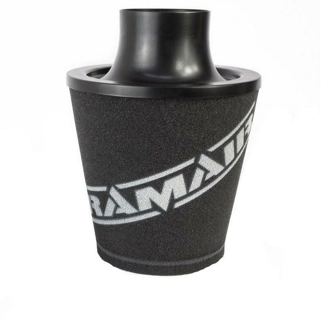JS-150-90-BK-KIT - 90mm OD Neck - Small Black Aluminium Base Cone Filter With Silicone Coupler - Universal - Car Enhancements UK
