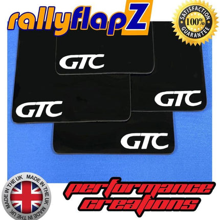 ASTRA J GTC (2012+) BLACK MUDFLAPS (GTC Logo White) - Car Enhancements UK