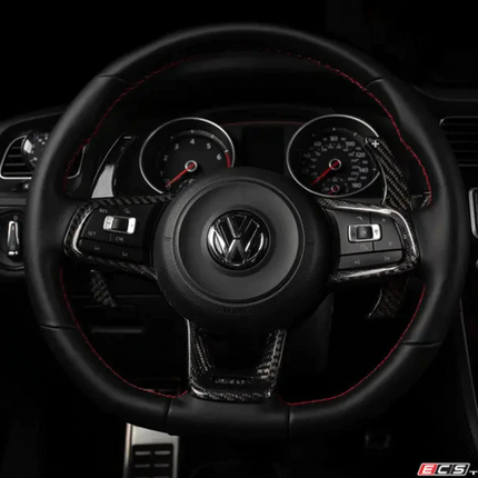 Steering Wheel Hub Overlay - Black Carbon Fiber - Car Enhancements UK
