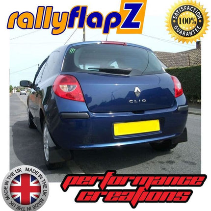 CLIO MK2 (1998-2005) BLUE MUDFLAPS (Logo Yellow) - Car Enhancements UK