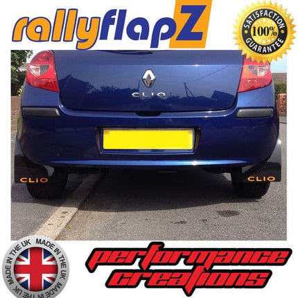 CLIO MK3 (2005-2012) BLACK MUDFLAPS (Logo Orange) - Car Enhancements UK