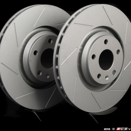 ECS Tuning - Slotted Front Brake Discs for MQB Cars - Car Enhancements UK